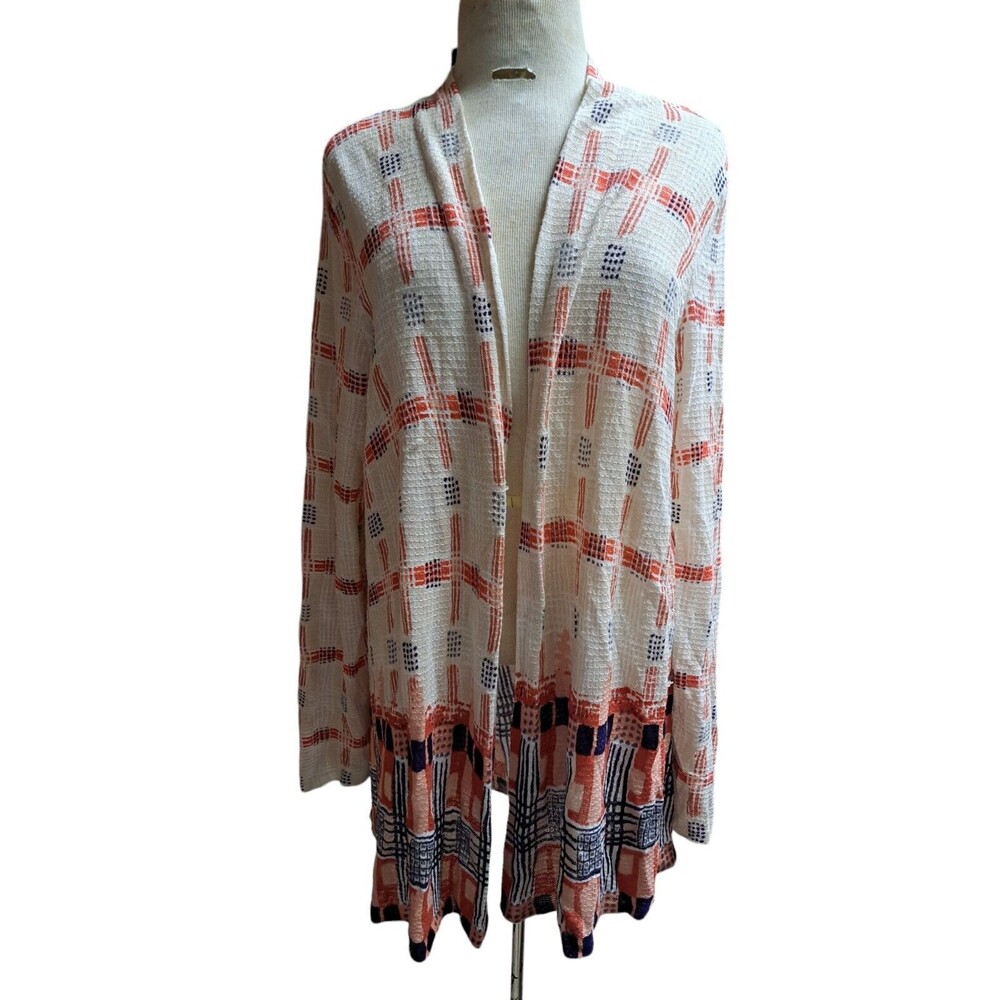 ZOZO Cardigan Sweater Women’s XL Y2K Cottage Stripes Long Sleeve Waffle Knit Top